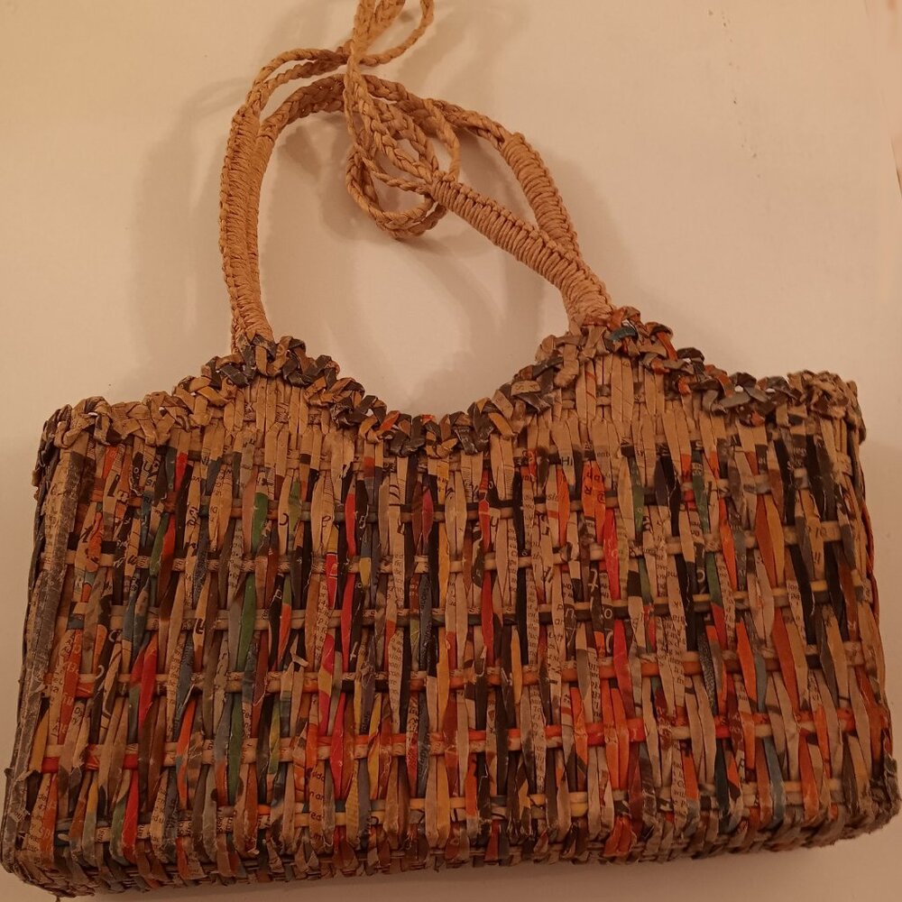 Woven Multi Color Tote Bag
